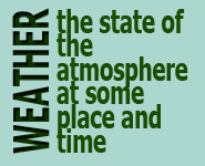 Weather - the state of the atmosphere at some place and time