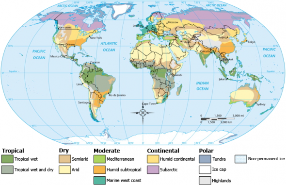 Map of Global Climate Classifications