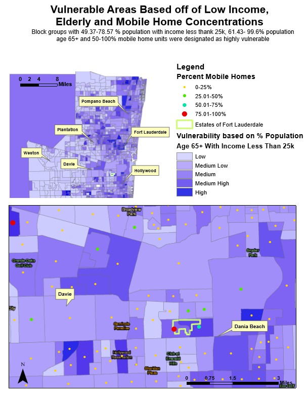 Maps showing low income, elderly and mobile home concentrations