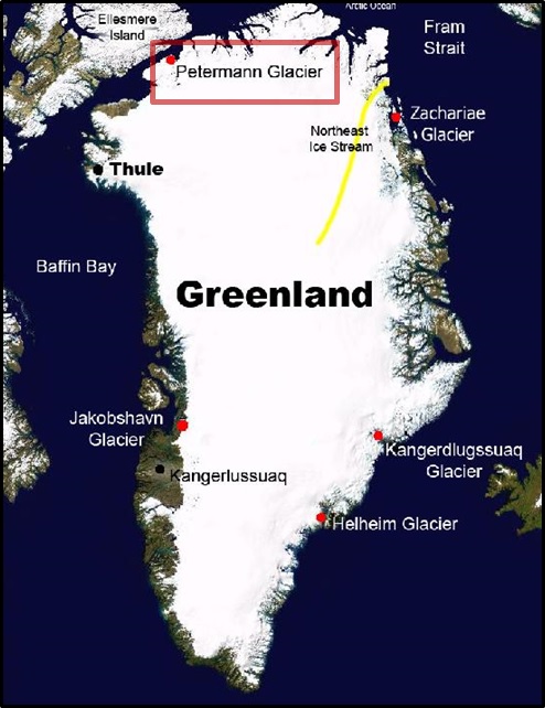 Location of Petermann Glacier