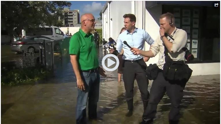 Ted Deutch being interviewed about King Tide